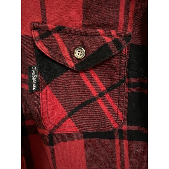Five Brother Flannel Shirt Womens Large Red Buffalo - Picture 4 of 8